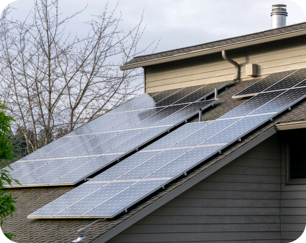 Solar panels on roof