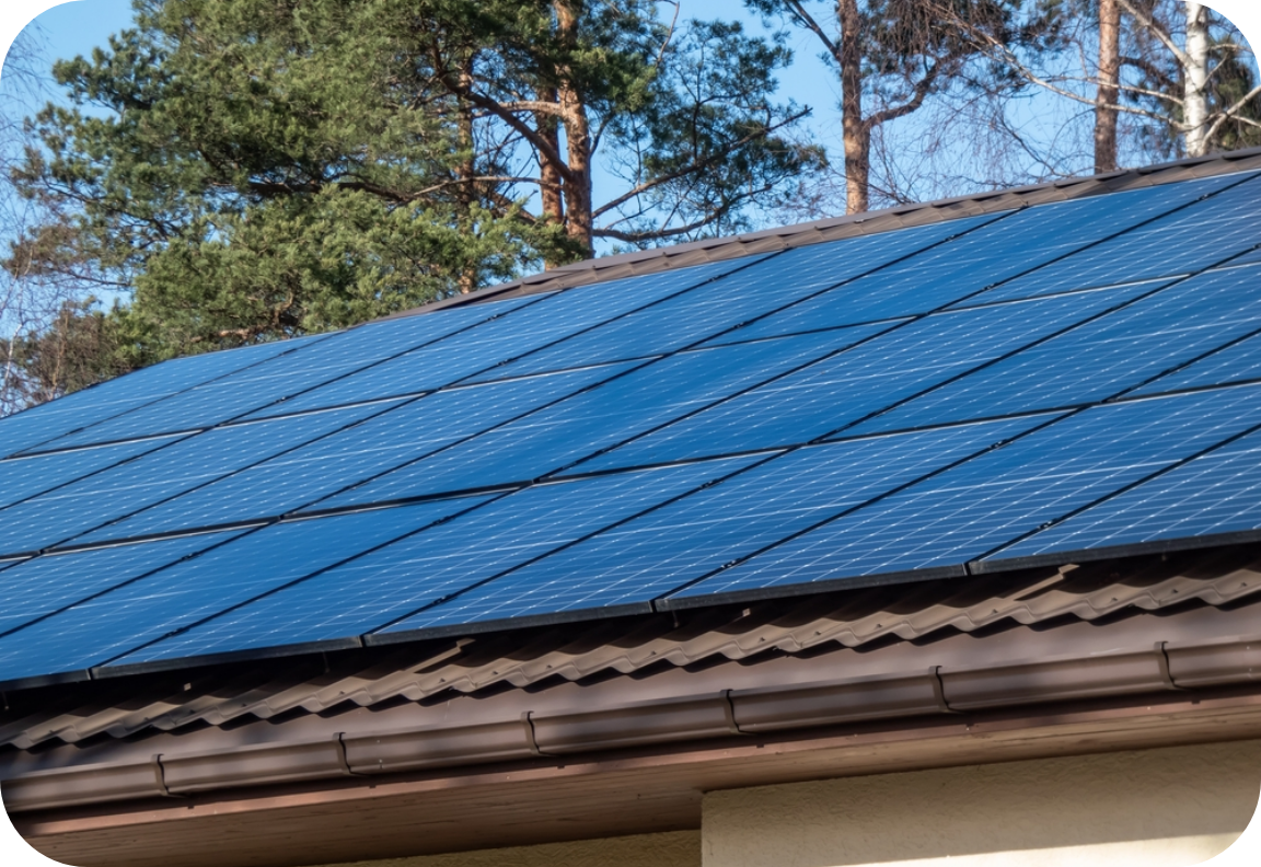 Solar panels on roof