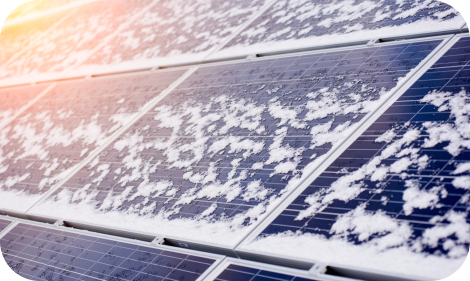 Snow on top of solar panels