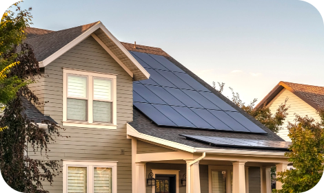 Roof with solar panels