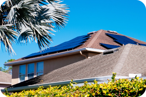 Rooftop with solar panels