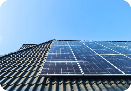 Solar panels mounted on a roof