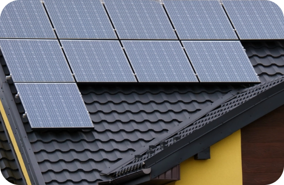 Close up of solar panels