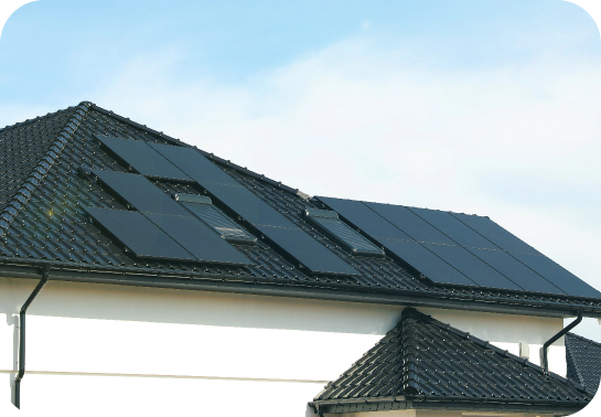 Solar panels on a house