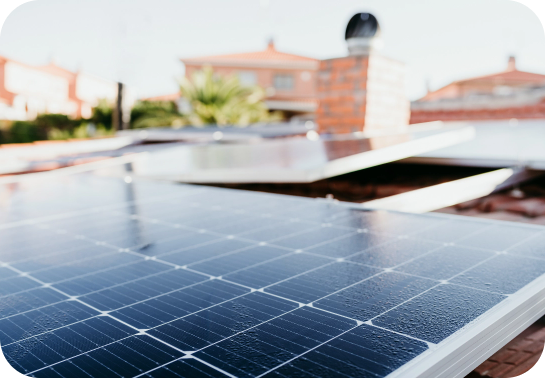 A close up of a solar panel