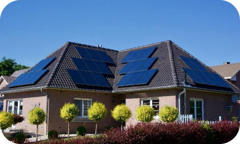 Solar panels on a home