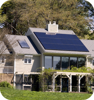 Solar panels installed on roof