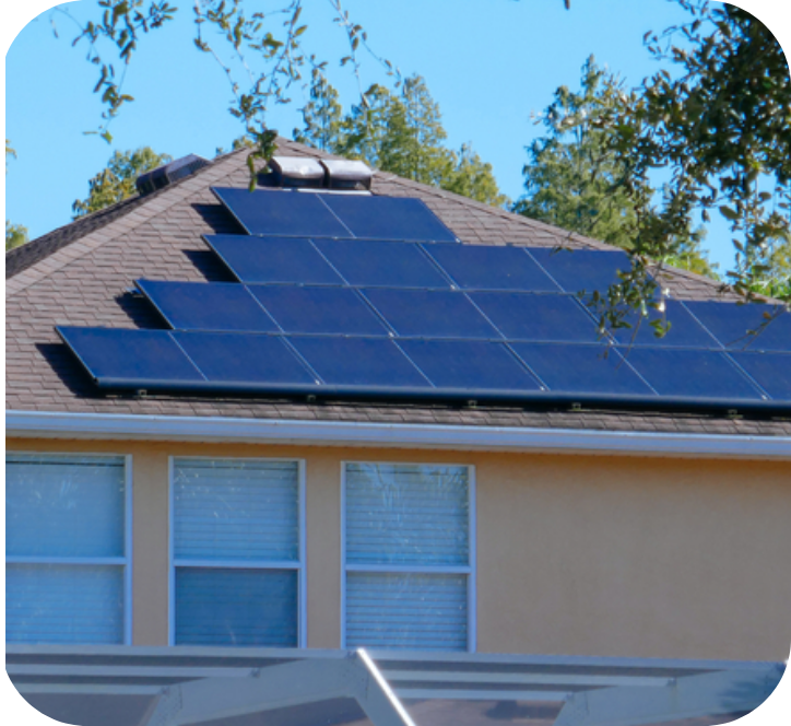 solar panel set up on a roof