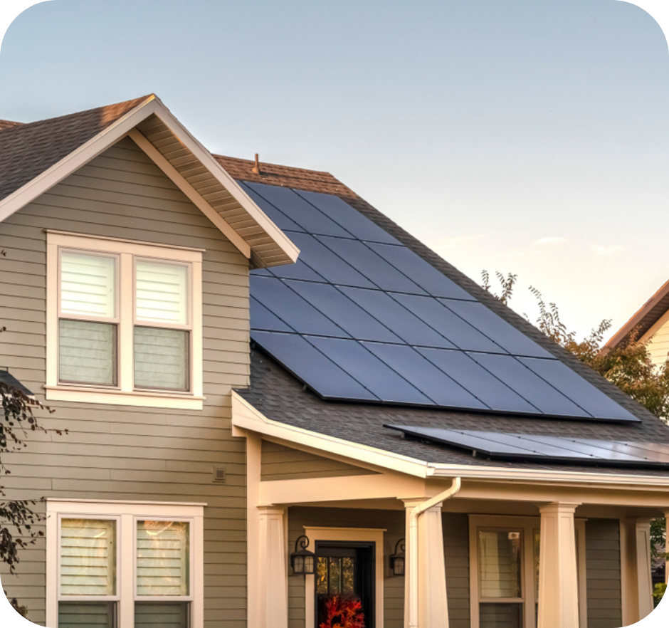 2 story house with solar panels