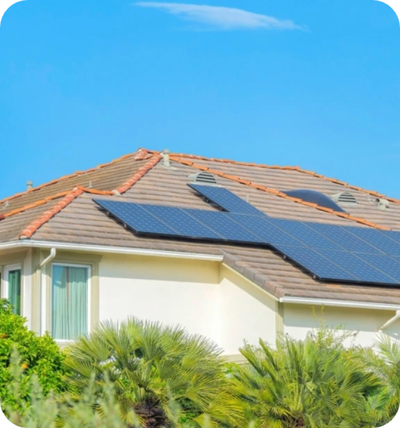 Solar panels on a roof